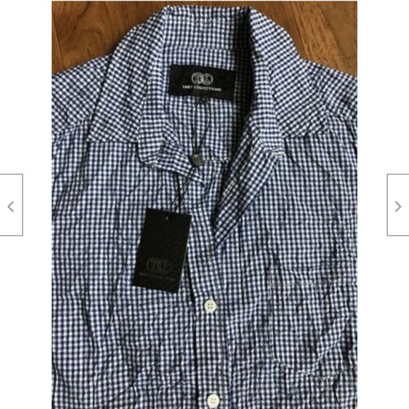 Tart Collection Blue & White Checkered Shirt Small - Picture 2 of 6